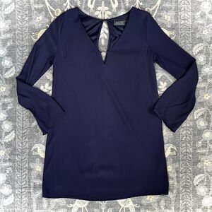 Astr Navy Blue Long Sleeve Cut Out Mini Dress